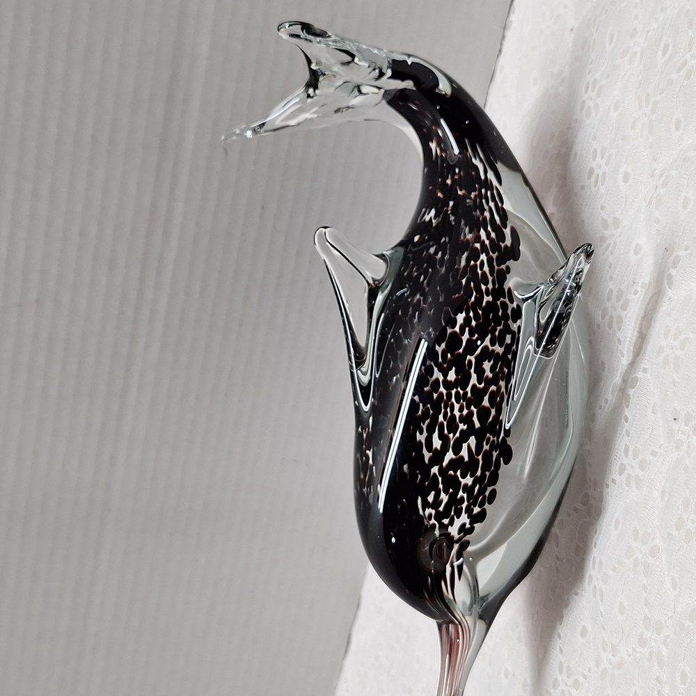 #ACM Elegant Glass Dolphin Figurine